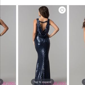 Long sequin cowl dress from PromGirl